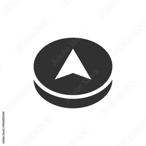 Compass arrow navigation icon. Direction pointer and travel orientation concept. Monochrome black and white symbol