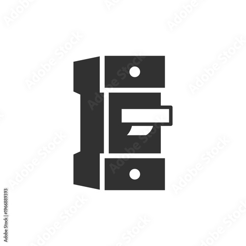 Electrical switch breaker icon. Power control and electrical circuit protection. Monochrome black and white symbol