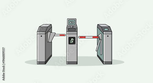 Modern Electronic Turnstile Gate for Access Control and Security