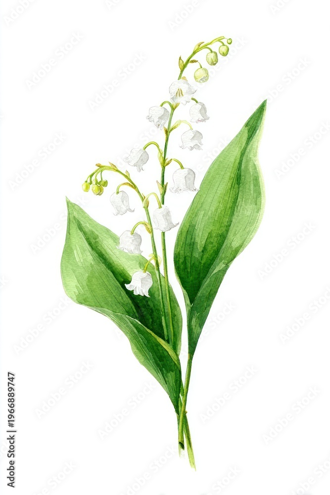 Obraz premium Delicate watercolor lily illustration