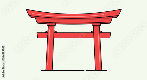 Traditional Japanese Torii Gate Illustration