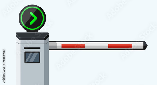 Automated Parking Barrier Gate with Green Arrow Sign
