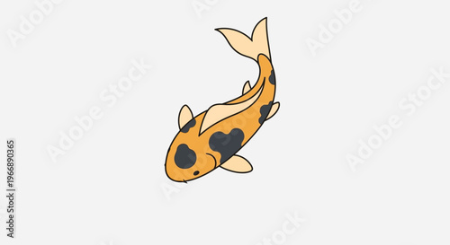 Cute Cartoon Koi Fish Illustration