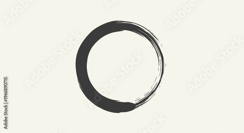 Minimalist Zen Enso Circle Brush Stroke Symbol