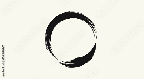 Hand Drawn Ink Enso Circle Brush Stroke