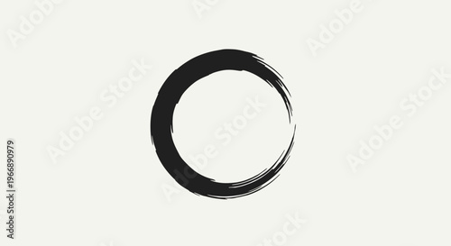 Hand Drawn Ink Enso Circle Symbol