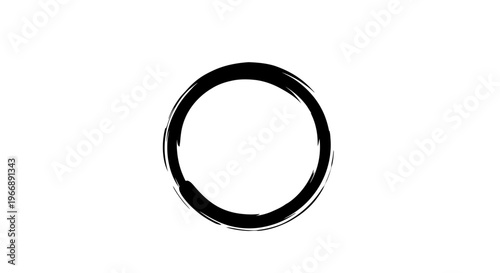 Hand Drawn Ink Brush Circle Stroke Element
