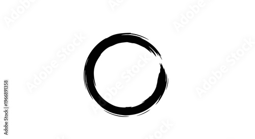 Hand Drawn Ink Enso Circle Symbol