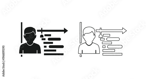 a person's data being transferred from one system to another Vector