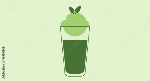 Minimalist Green Smoothie or Vegetable Juice Vector Illustration