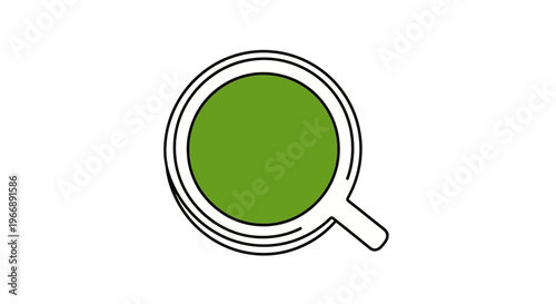 Minimalist Green Tea Cup Icon Vector Illustration