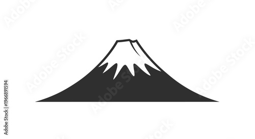 Minimalist Mount Fuji Icon Vector Illustration