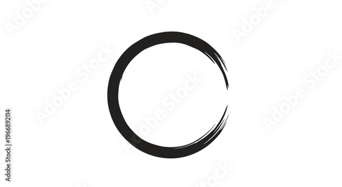 Minimalist Zen Enso Circle Brush Stroke Symbol