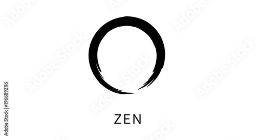 Zen Enso Circle Symbol with Text