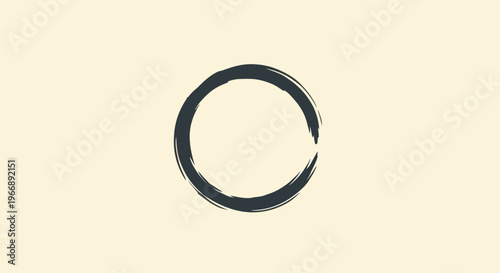 Minimalist Zen Enso Circle Brush Stroke Symbol
