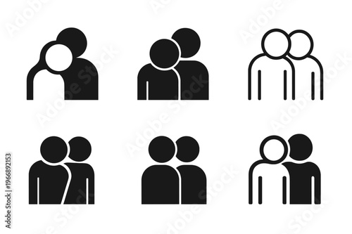 Support Emblem Variations. Offering a shoulder to lean on during a tough situation. Icon set. Set Logo of offering a shoulder to lean on during a tough