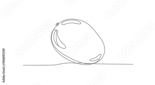 Continuous Line Drawing of a Mango Fruit Minimalist Vector Illustration for Design