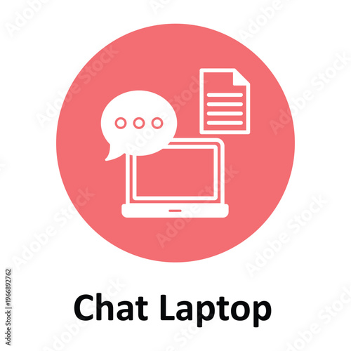 Chat Laptop Vector icon which can easily modify or edit