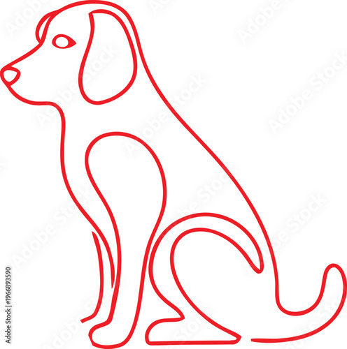 Simple line drawing of a beagle in a sitting position