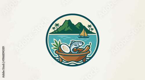 Relaxing Ocean Scene with Fish and Tropical Elements