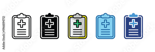 Prescription  Icon Set Multiple Style Collection
