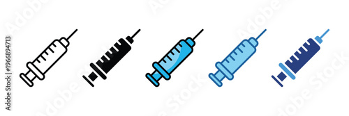 Syringe  Icon Set Multiple Style Collection