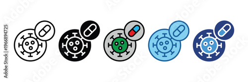 Antibiotic  Icon Set Multiple Style Collection