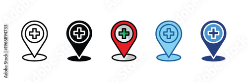 Location  Icon Set Multiple Style Collection