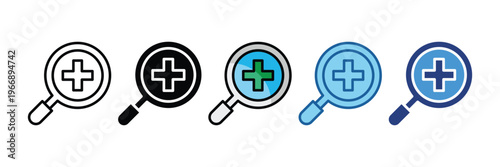 Research  Icon Set Multiple Style Collection