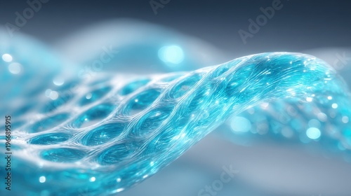 Liquid silk architecture concept with futuristic bio polymer surface