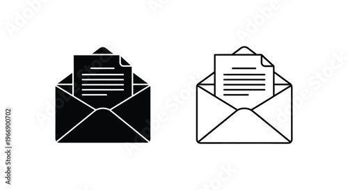 two envelopes with letters sticking out Vector
