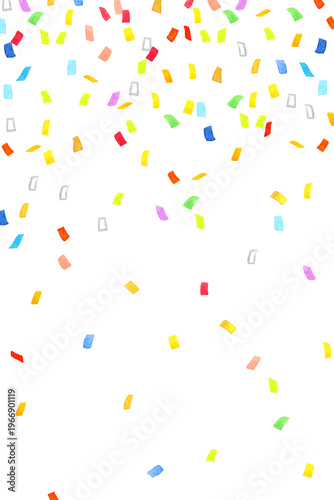 カラフルな紙吹雪の背景　手描き水彩イラスト素材