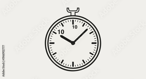 Stylized black and white illustration of a stopwatch