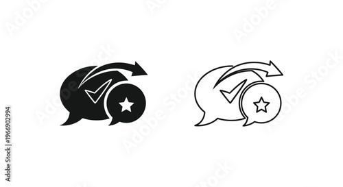 two chat bubbles with star ratings and arrows Vector