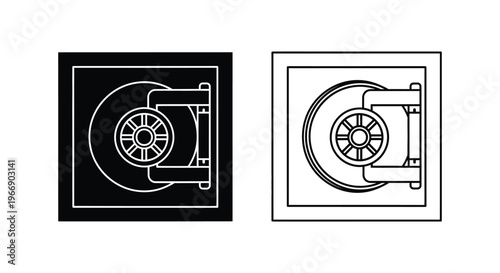 turbocharger technical drawing with two different backgrounds Vector