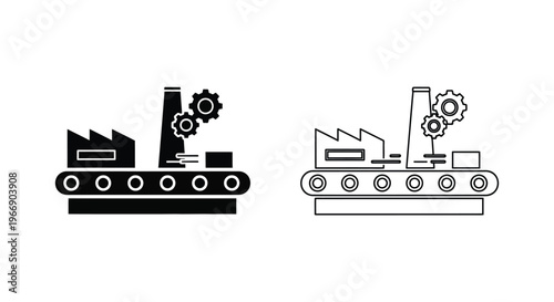 factory machines with gears on white background Vector