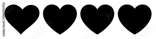 Favorite heart icon set with solid black icon on white background featuring heart, icon, favorite selector with love and symbol