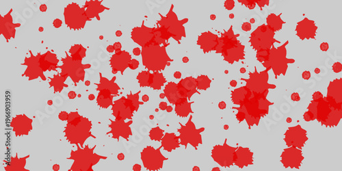 Red autumn leaves scattered on a white background with scattered light Vector