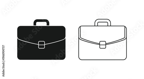 a briefcase with a handle and buckle Vector
