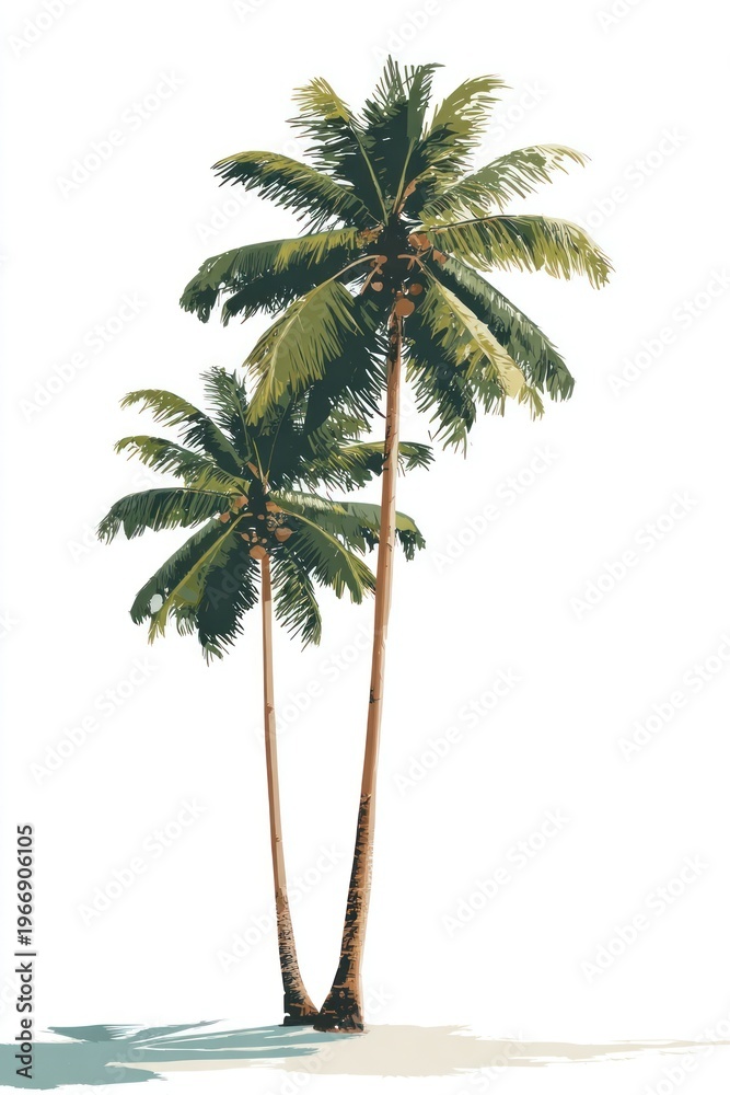 Obraz premium Tropical palm trees illustration