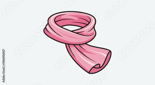 A simple pink scarf tied in a knot on a plain background