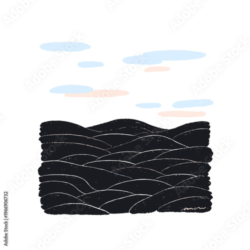 Multilayered Paper Cut Topographic Map Depth Illustration