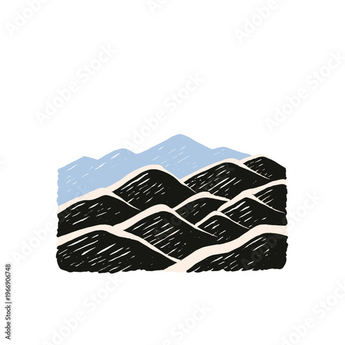 Multilayered Paper Cut Topographic Map Depth Illustration