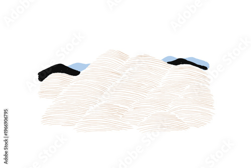 Multilayered Paper Cut Topographic Map Depth Illustration