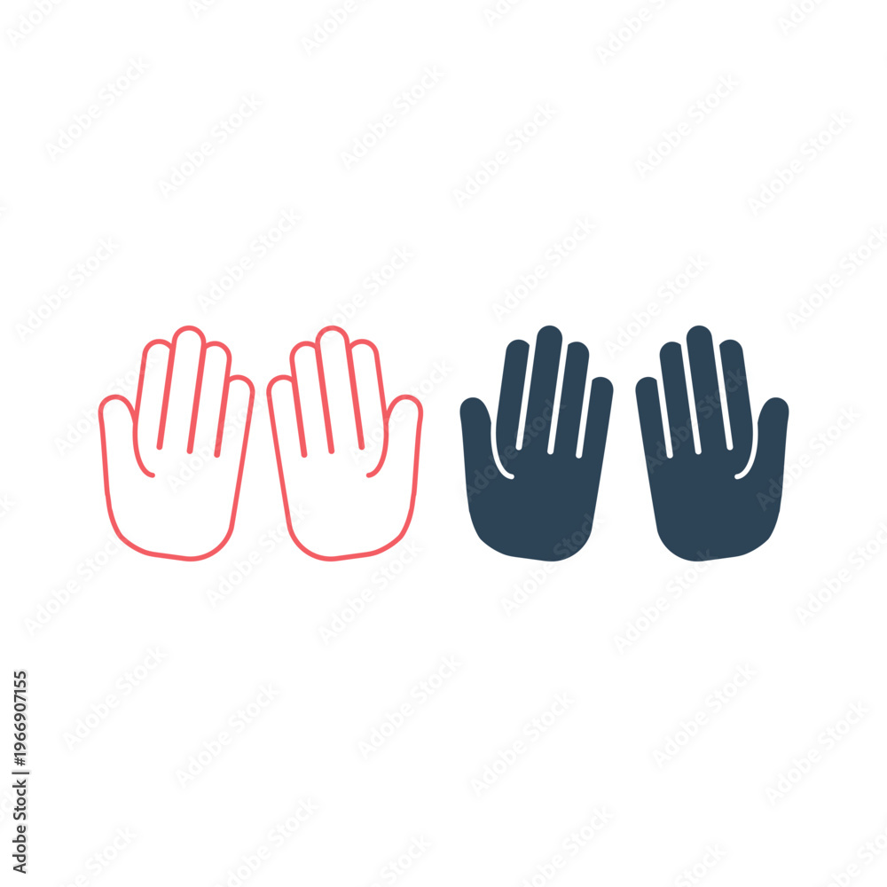 Fototapeta premium Folded Hands vector icons set illustration.