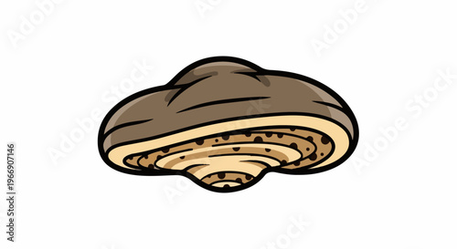 Cartoon style illustration of a chocolate chip cookie on a white background