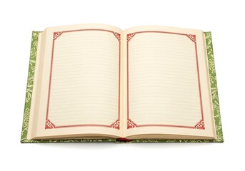 Open notebook with lined pages