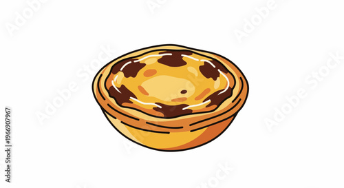 A baked pastry with a custard filling and caramelized topping