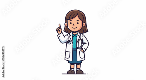 Cartoon doctor with stethoscope giving advice