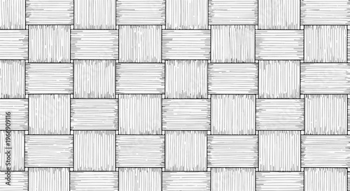 Black and white woven pattern of alternating vertical and horizontal lines